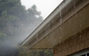 Severe storms can damage gutters.