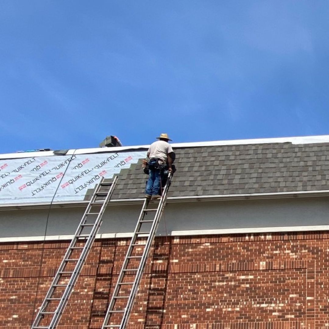 A beautiful new commercial roof in progress, by Vision Roofing in Charlotte, NC